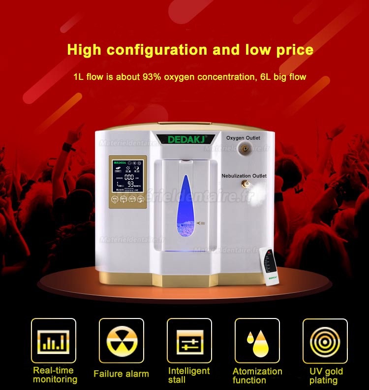 Livraison gratuite 1-6L concentrateur d'oxygène portable dedakj réglable  DDT-1A